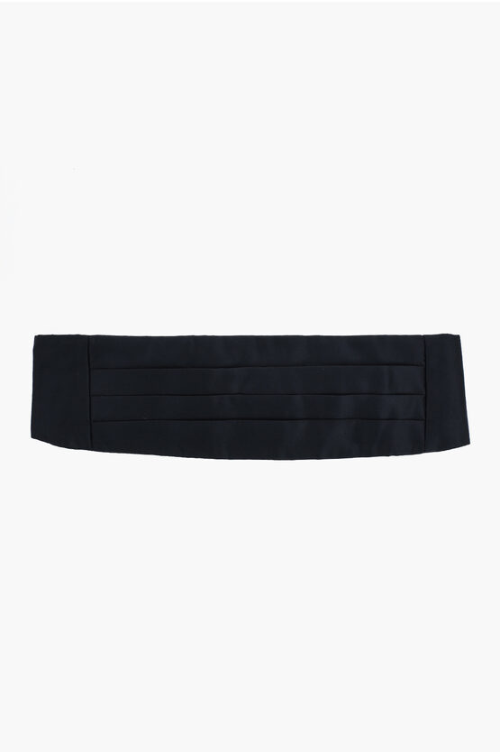 Corneliani Cc Collection Pleated Satin Cummerbund In Black