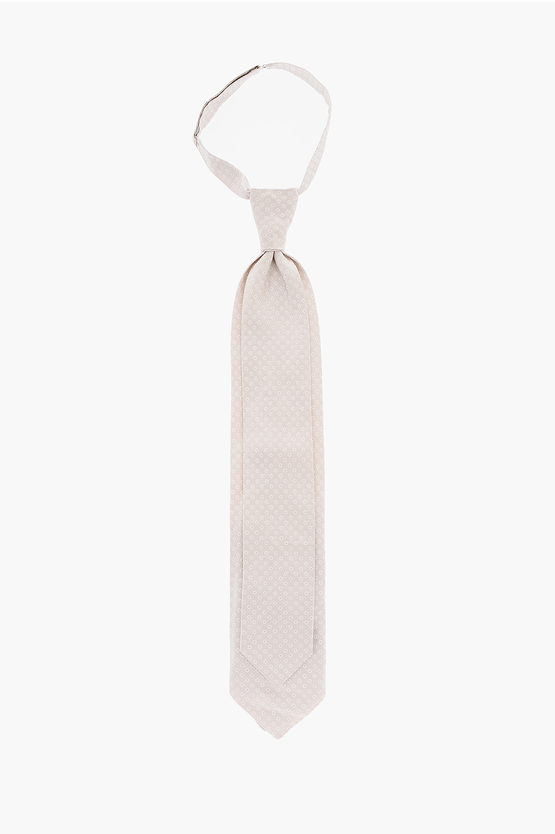 Corneliani Cc Collection Polka Dots Silk Tie In Gray