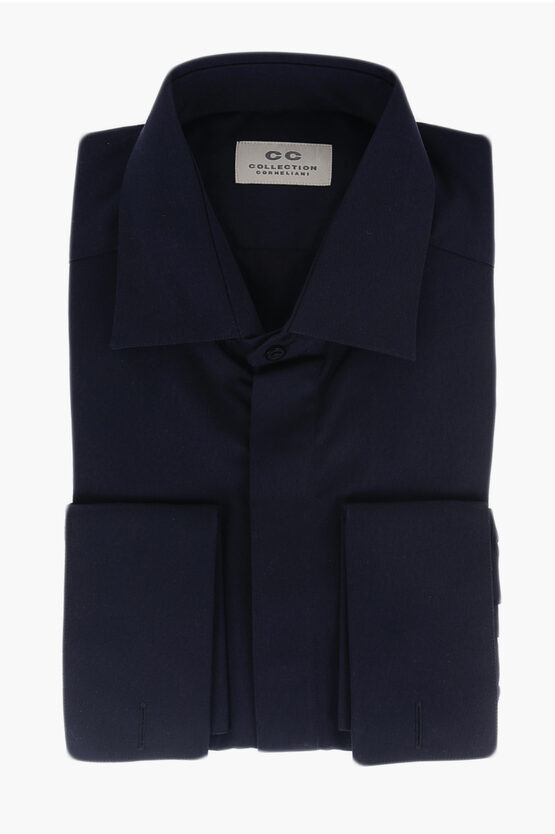 Corneliani Cc Collection Popeline Cotton Shirt With Hidden Buttoning