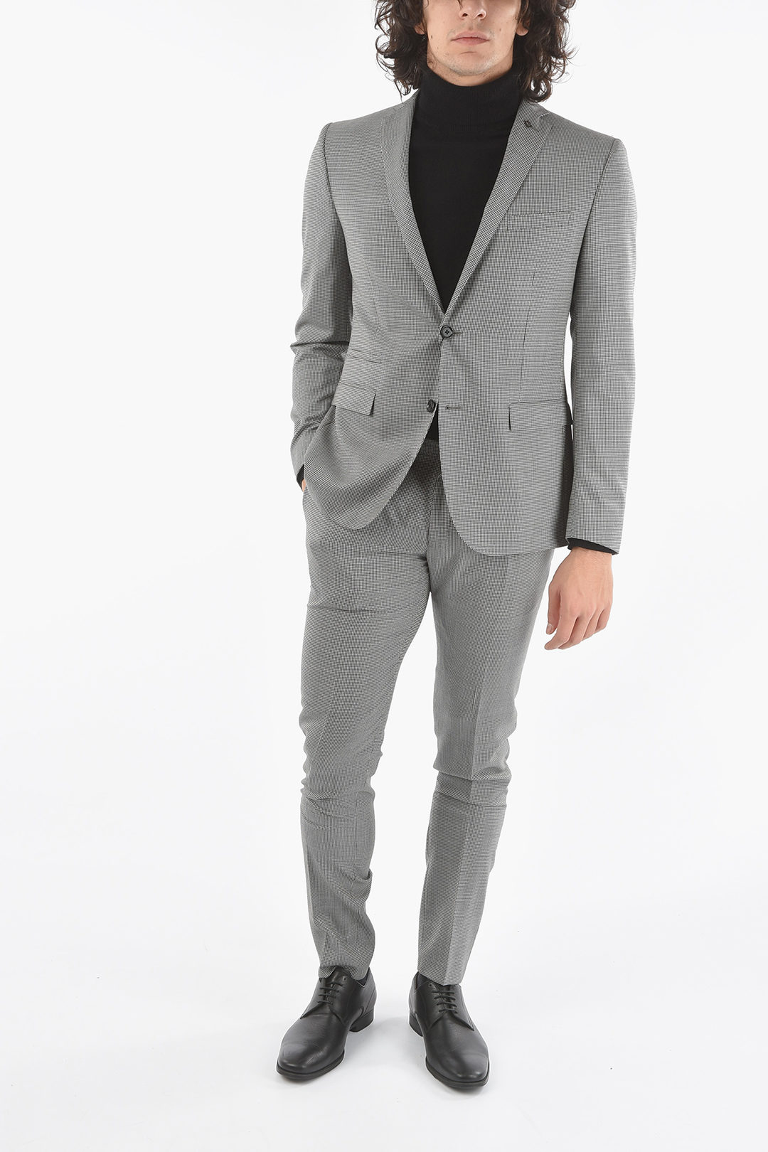 Corneliani CC COLLECTION RESET Lined Houndstooth Suit with Flap Pocket ...