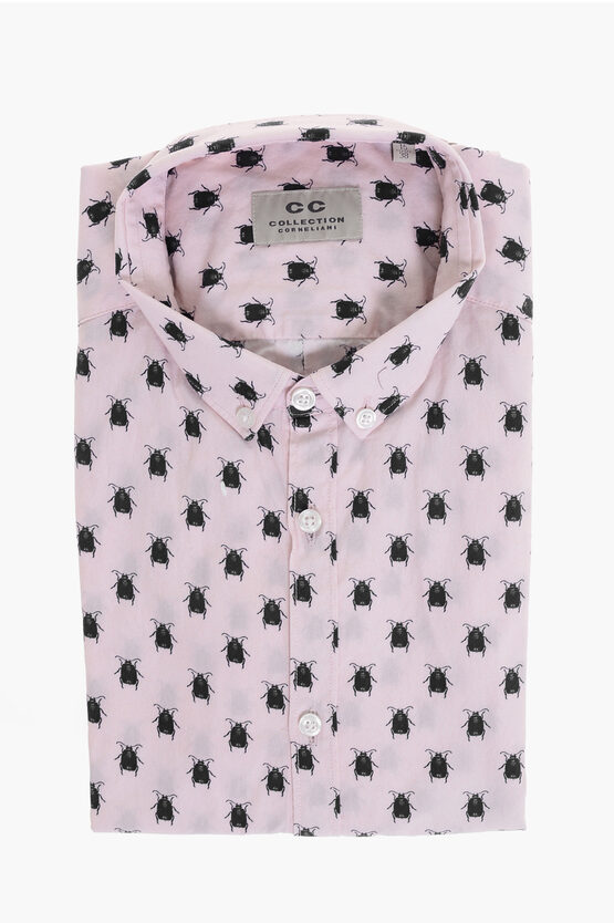 Corneliani Cc Collection Short-sleeved Scarab Shirt With Button-down Co Grösse 38