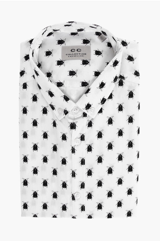 Corneliani Cc Collection Short-sleeved Scarab Shirt With Button-down Co Grösse 39