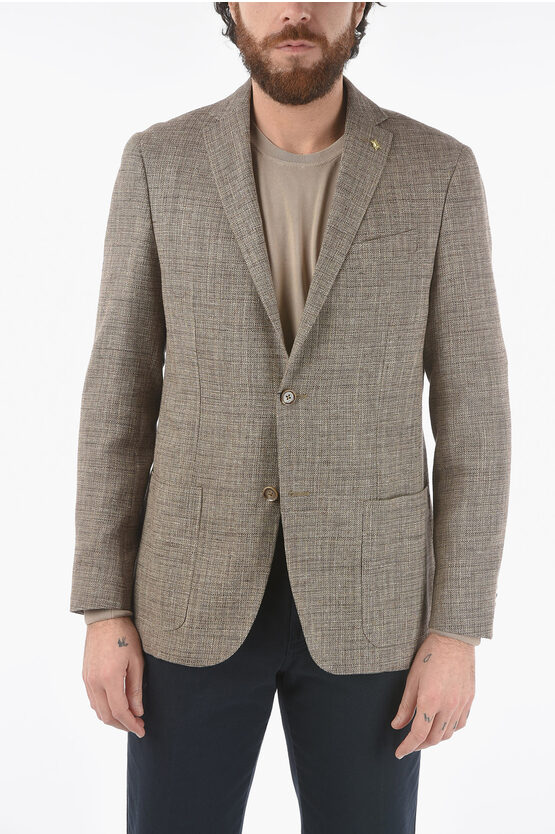 Corneliani Cc Collection Side Vents Patch Pocket Right 2-button Blazer In Gray