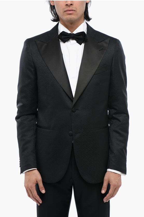 Corneliani Cc Collection Side Vents Peak Lapel Cerim.reward 2-button Bl