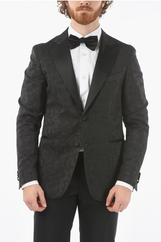 Corneliani Cc Collection Side Vents Peak Lapel Cerim.reward Tuxedo Jack In Black