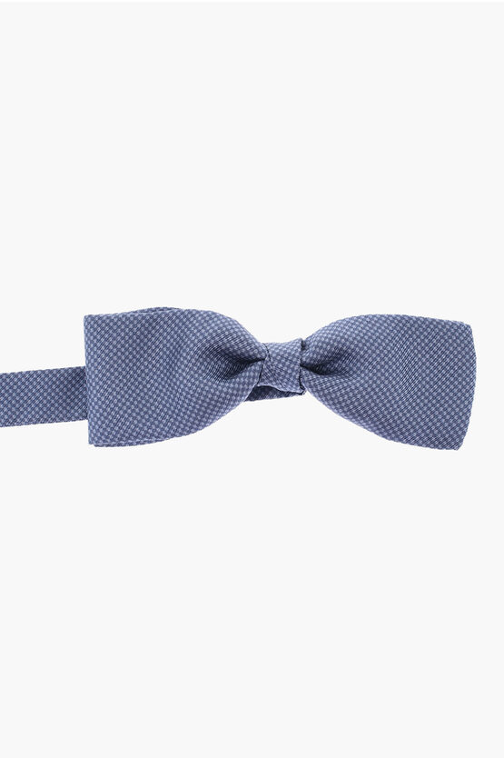 Corneliani Cc Collection Silk Bow Tie In Blue