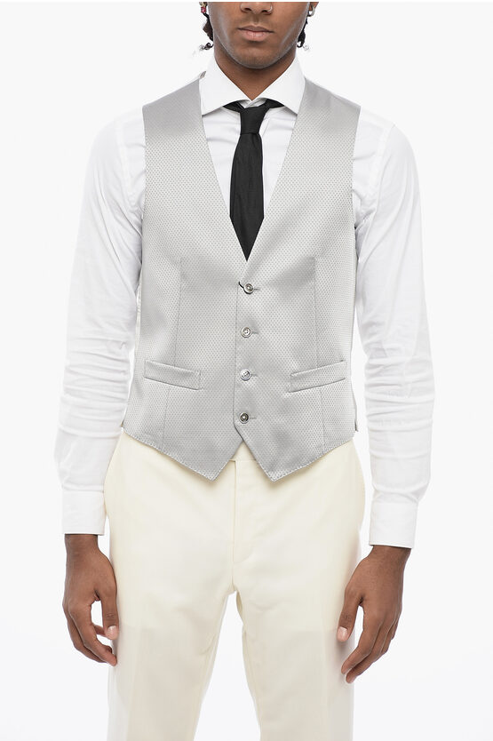 Shop Corneliani Cc Collection Single-breasted Jacquard Fabric Vest