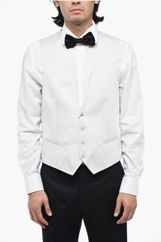 Corneliani Cc Collection Single-breasted Jacquard Satin Vest