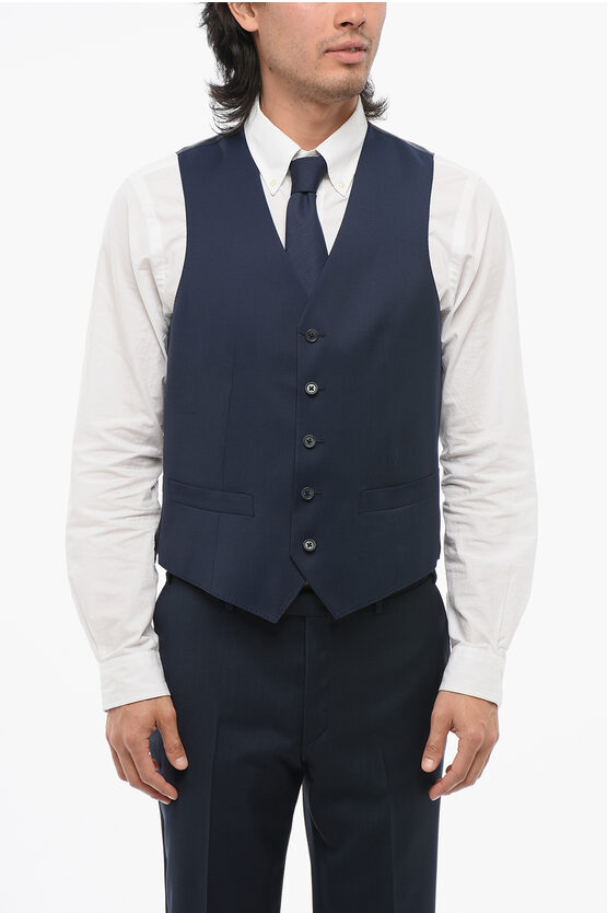 Corneliani Cc Collection Single-breasted Refined Virgin Wool Vest