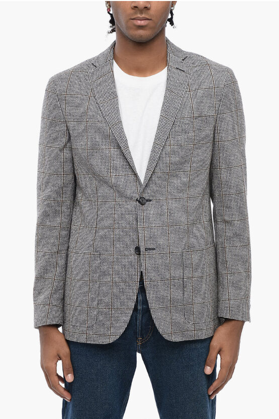 Shop Corneliani Cc Collection Single-breasted Windowpane Check Blazer