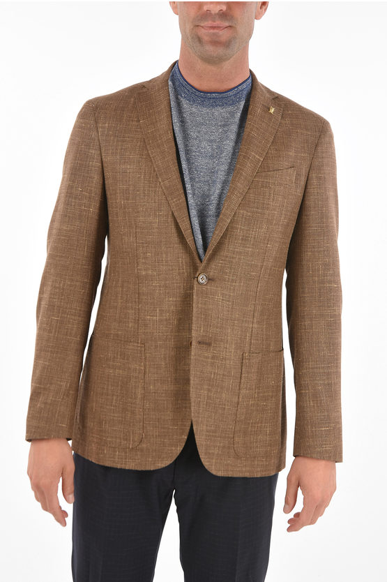 Corneliani Cc Collection Solid Color Side Vents Right Blazer In Brown