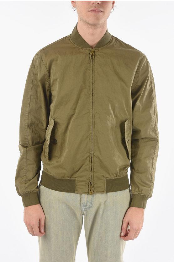 Corneliani Cc Collection Solid Color Waterproof Bomber In Green