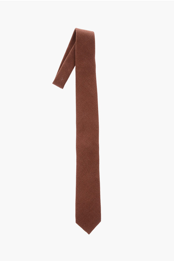 Corneliani Cc Collection Solid Color Wool Tie In Burgundy