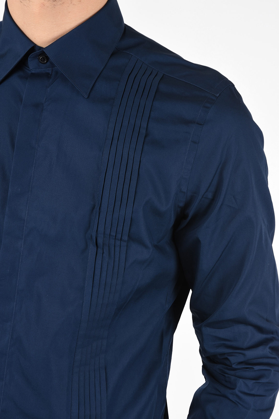 Corneliani CC COLLECTION spread collar pin tuck shirt men - Glamood Outlet