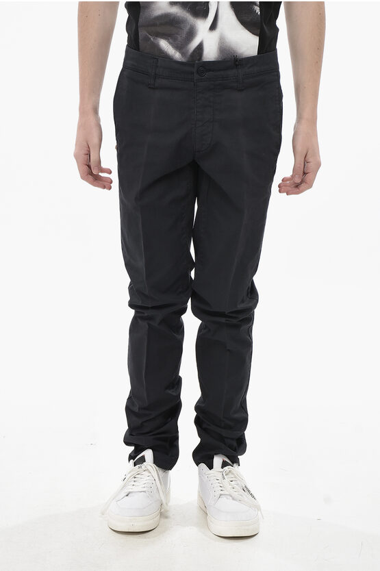 Corneliani Cc Collection Stretch Cotton Chino Trousers In Black
