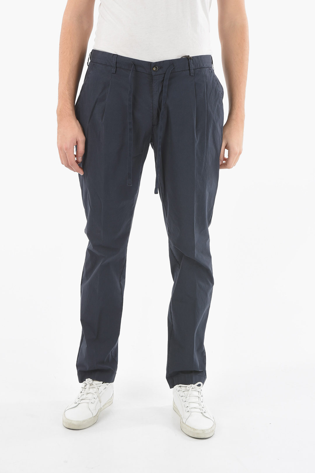 Corneliani CC COLLECTION Stretch Cotton Single-Pleat Pants men ...