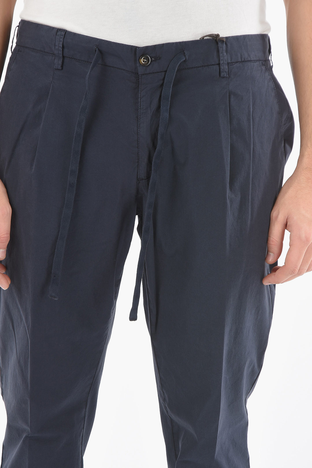 Corneliani CC COLLECTION Stretch Cotton Single-Pleat Pants men ...