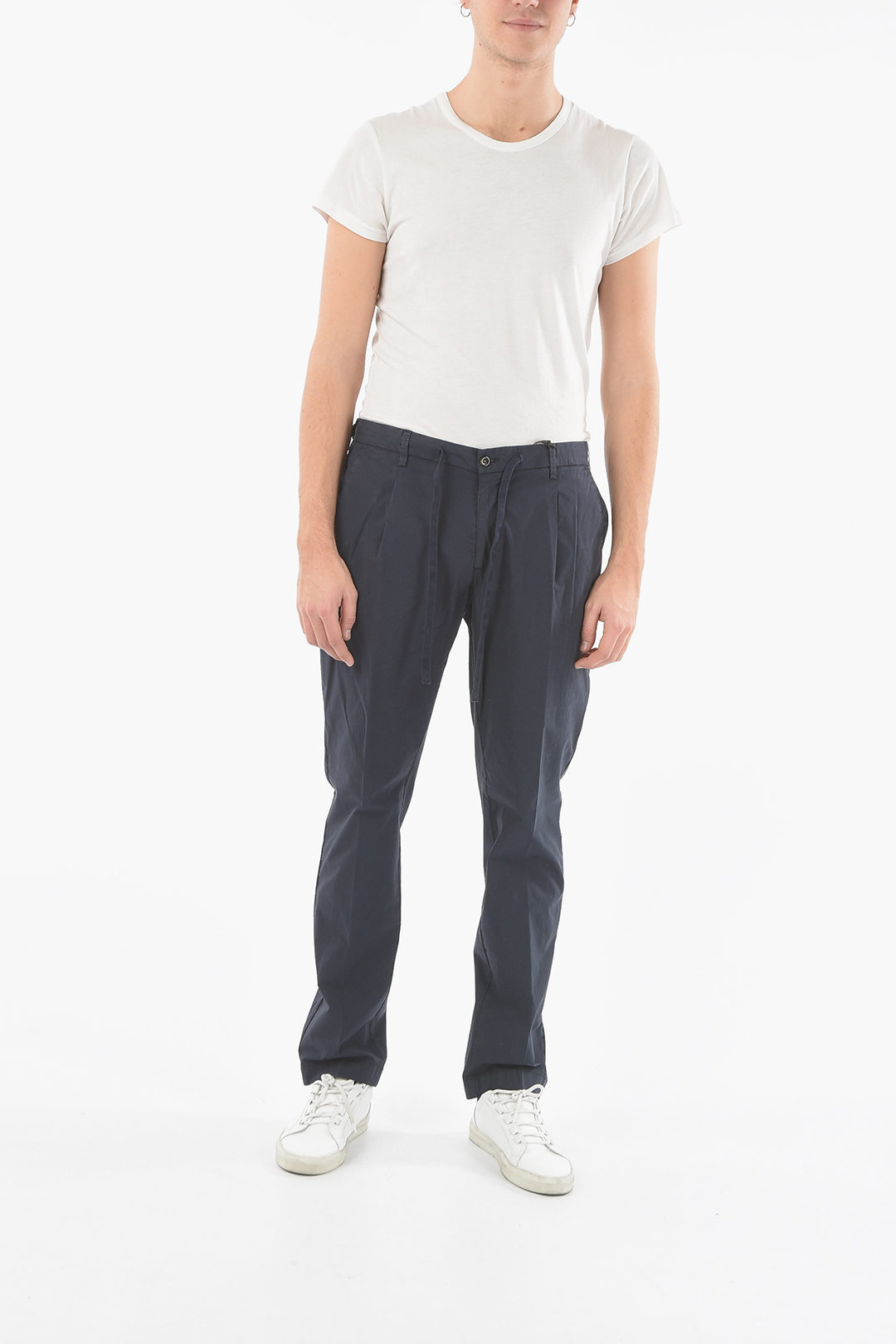 Corneliani CC COLLECTION Stretch Cotton Single-Pleat Pants men ...