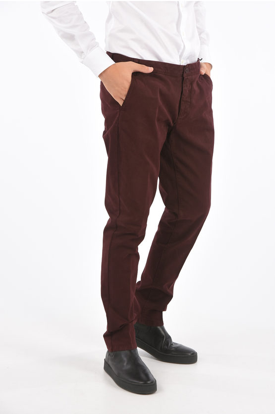 Corneliani Cc Collection Stretch Cotton Vett C613 Trousers In Brown