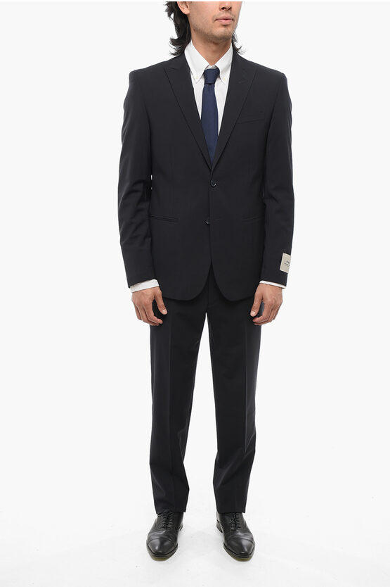 Corneliani Cc Collection Virgin Wool Refined Suit With Peak Lapel