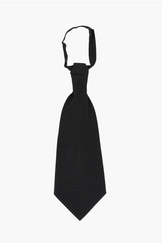 Corneliani Cc Collection Striped Glitter Virgin Wool Blend Ascot Tie