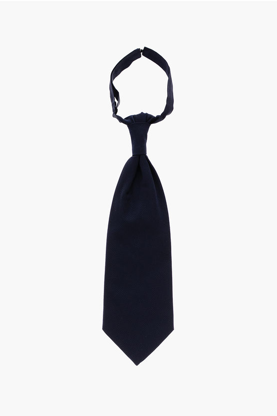 Corneliani Cc Collection Striped Silk Ascot Tie In Black