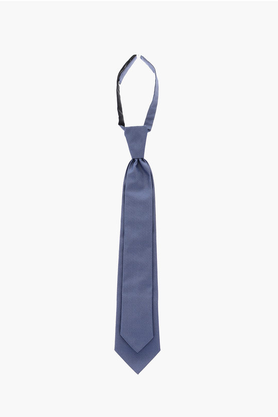 Corneliani Cc Collection Tie With Adjustable Collar In Blue