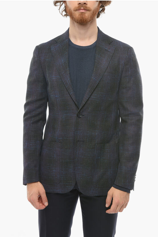 Shop Corneliani Cc Collection Tweed Wool Blend Refined Blazer