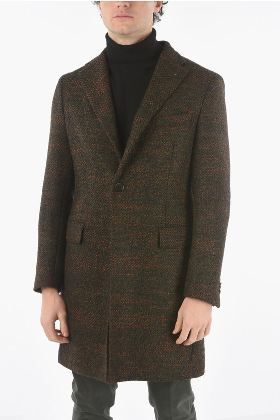 Shop Corneliani Cc Collection Tweed Wool Blend Single-breasted Coat