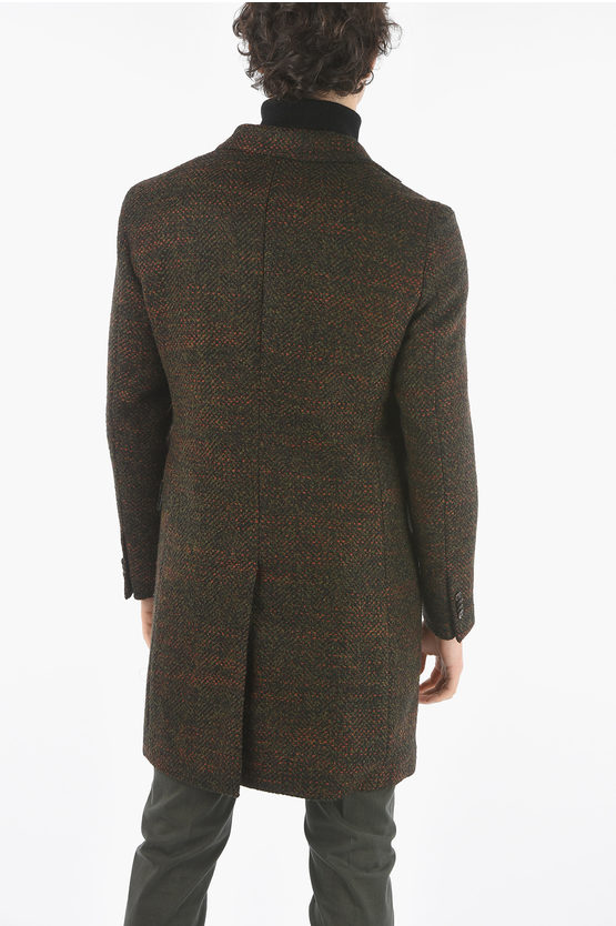 Corneliani CC COLLECTION Tweed Wool Blend Single-breasted Coat men ...