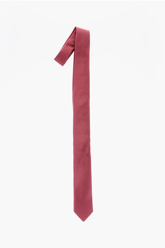 Corneliani Cc Collection Twill Silk Kipper Tie In Pink