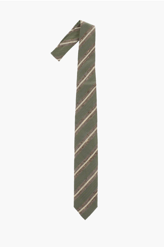 Corneliani Cc Collection Twill Tie In Green