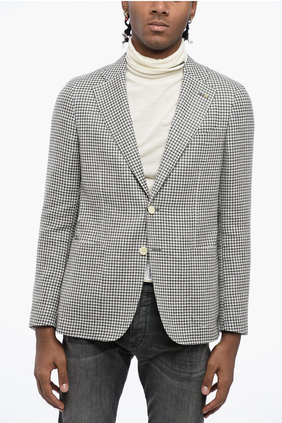 Shop Corneliani Cc Collection Unlined Blazer With Houndstooth Pattern