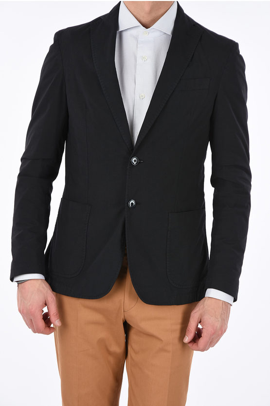 Corneliani Cc Collection Unlined Blazer With Patch Pocket In Black