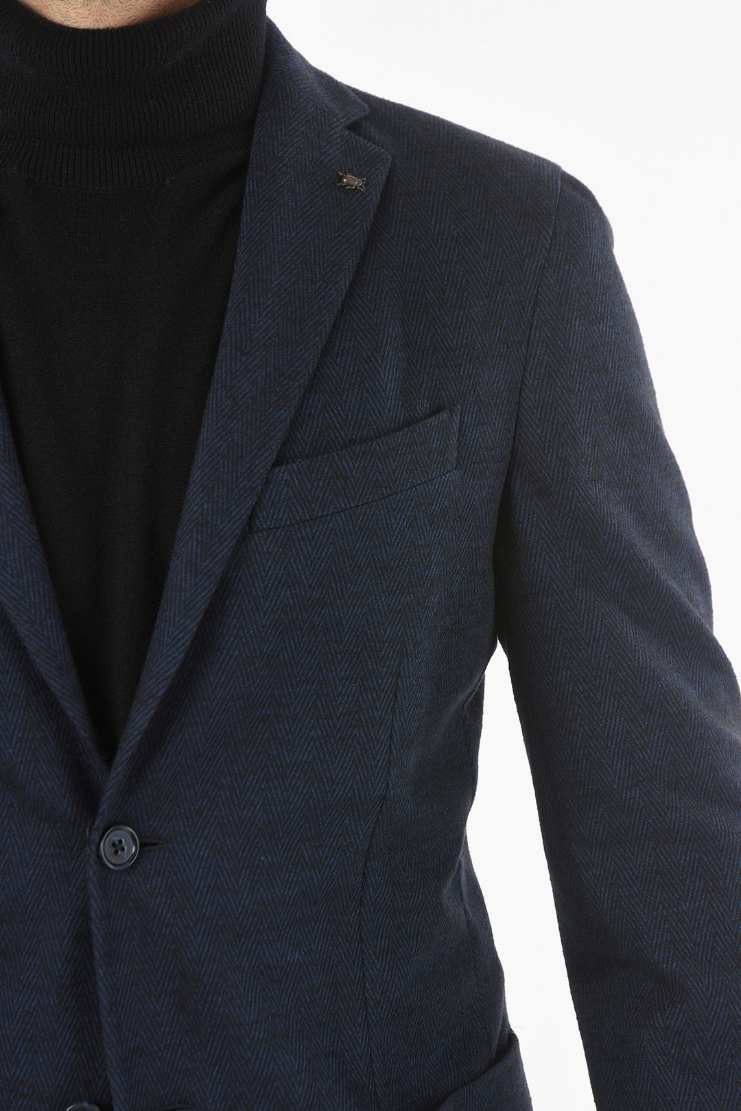 Corneliani CC COLLECTION Unlined RESET Herringbone Cotton Blend Blazer