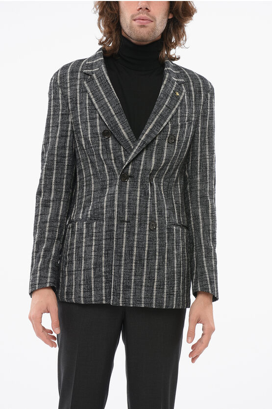 Corneliani Cc Collection Unlined Striped Reset Double-breasted Blazer