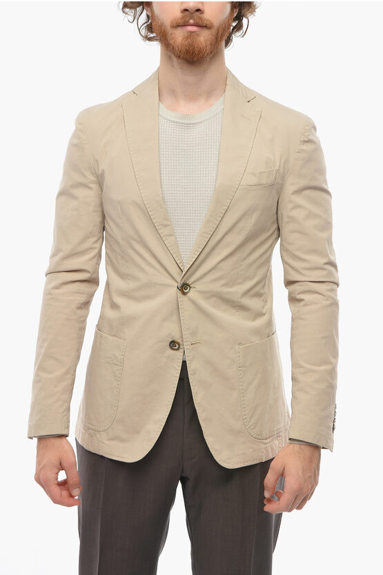 Corneliani Cc Collection Unlined Two-buttoned Blazer In Brown