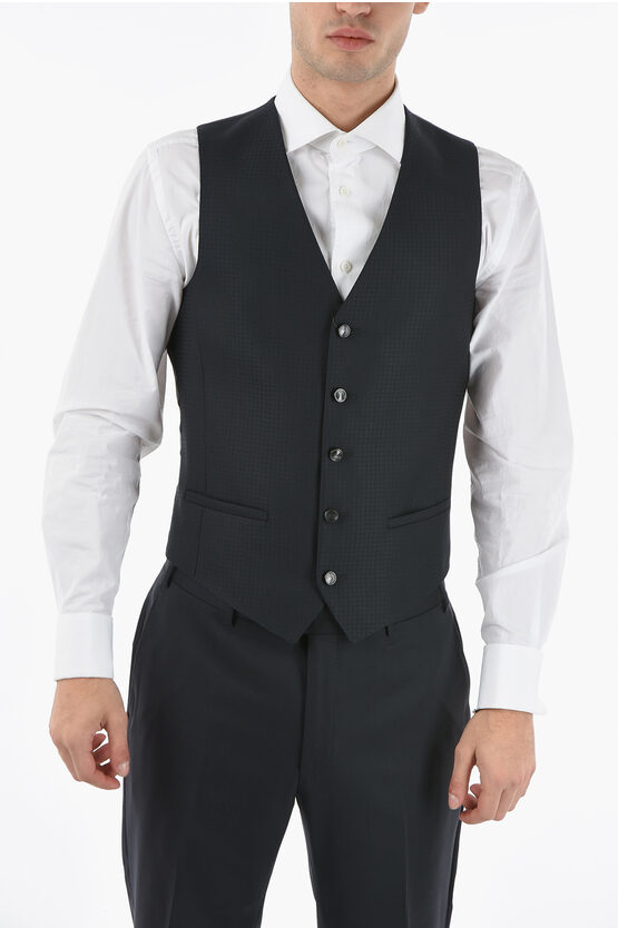 Corneliani Cc Collection Virgin Wool And Silk Cerim.reset Waistcoat