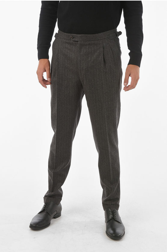 Corneliani CC COLLECTION Virgin Wool Blend Double-pleated Pants men ...