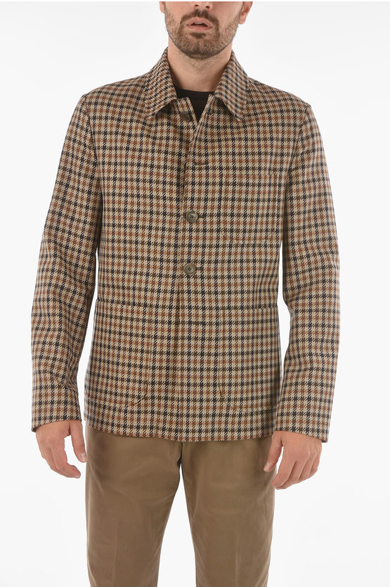 Corneliani Cc Collection Virgin Wool Blend Reset Coat With Houndstooth In Multi