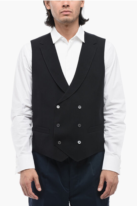 Shop Corneliani Cc Collection Virgin Wool Double-breasted Vest