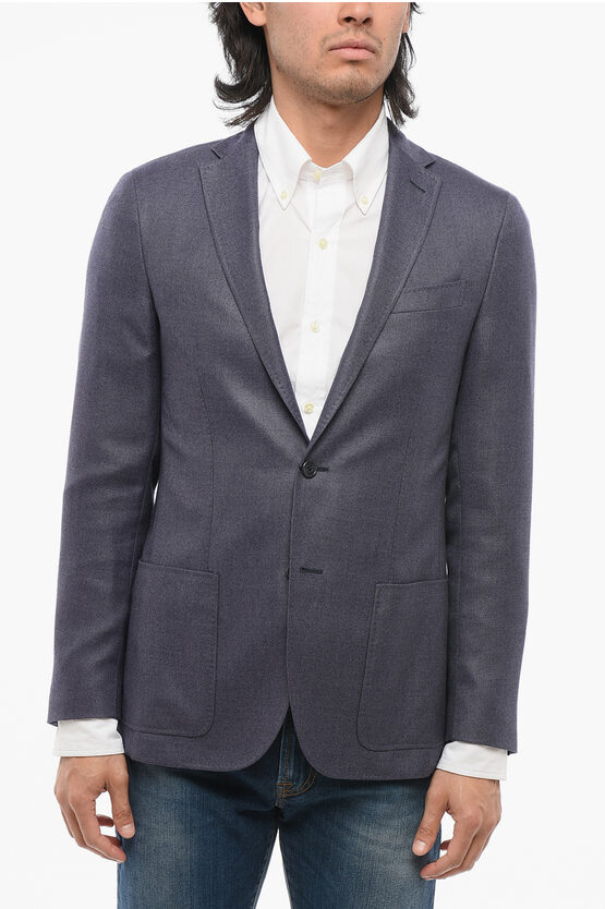 Corneliani Cc Collection Virgin Wool Hopsack Blazer