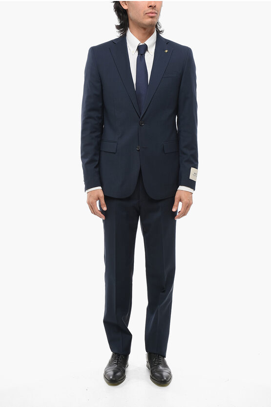 Corneliani Cc Collection Virgin Wool Refined Suit With Micro Houndstoot