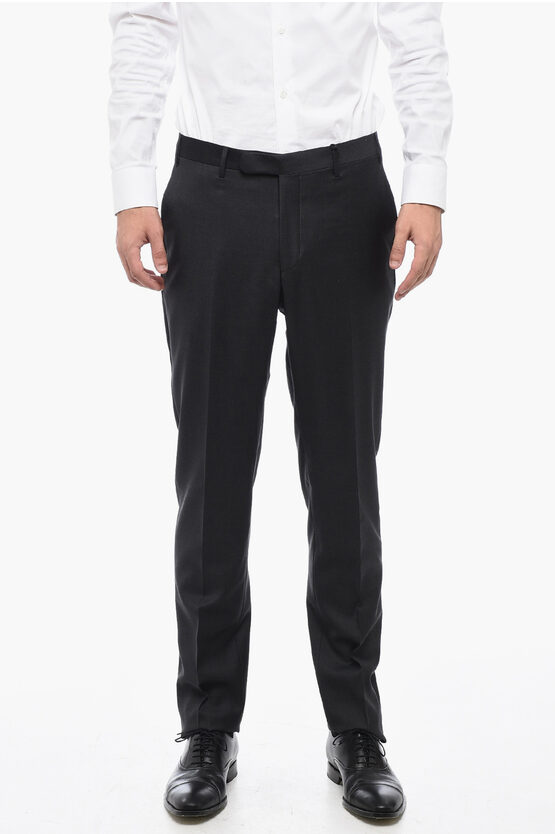 Shop Corneliani Cc Collection Virgin Wool Refined Trousers