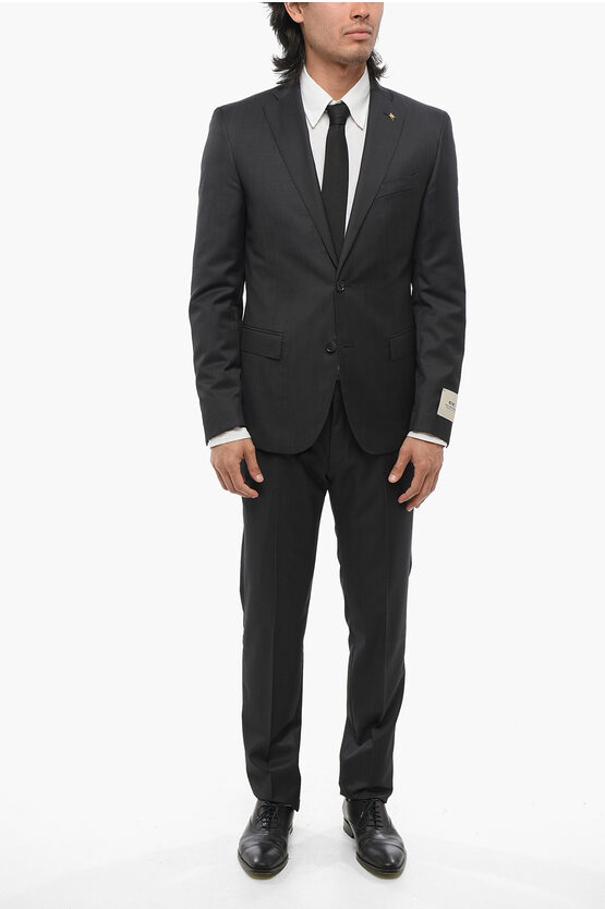 Corneliani Cc Collection Virgin Wool Reset Suit With Flap Pockets