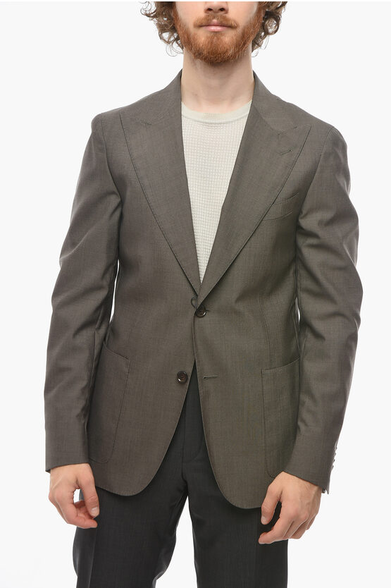 Shop Corneliani Cc Collection Virgin-wool Reward Single-breasted Blazer With