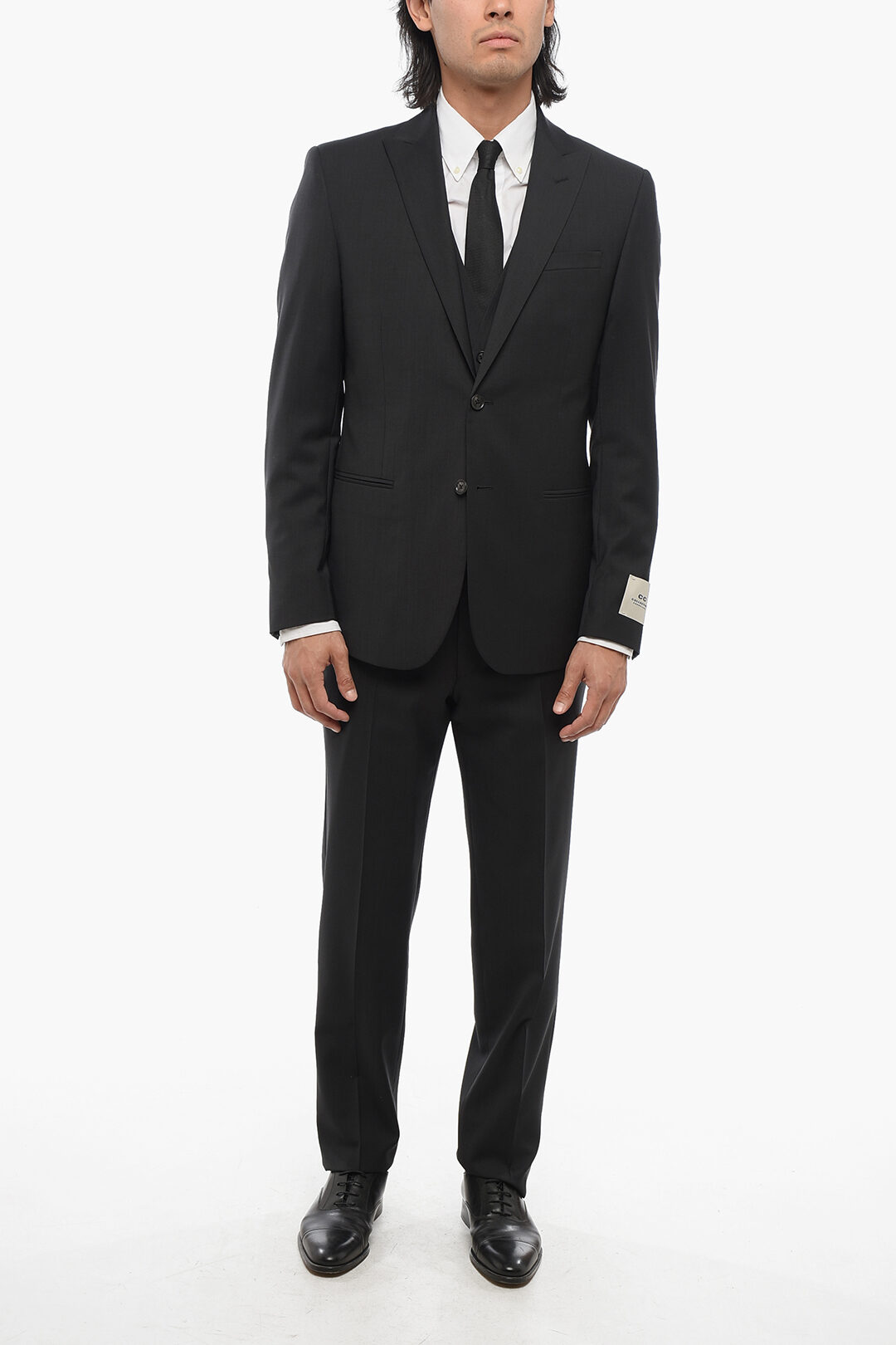 Men's  3 Button Peak Lapel Side Vents White Suit main image 0