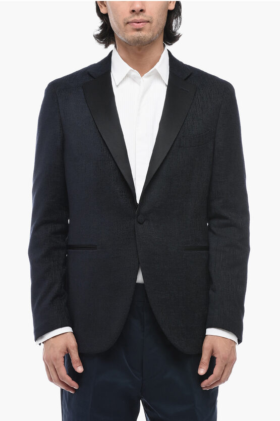 Corneliani Cc Collection Viscose-blended Blazer With Welt Pockets
