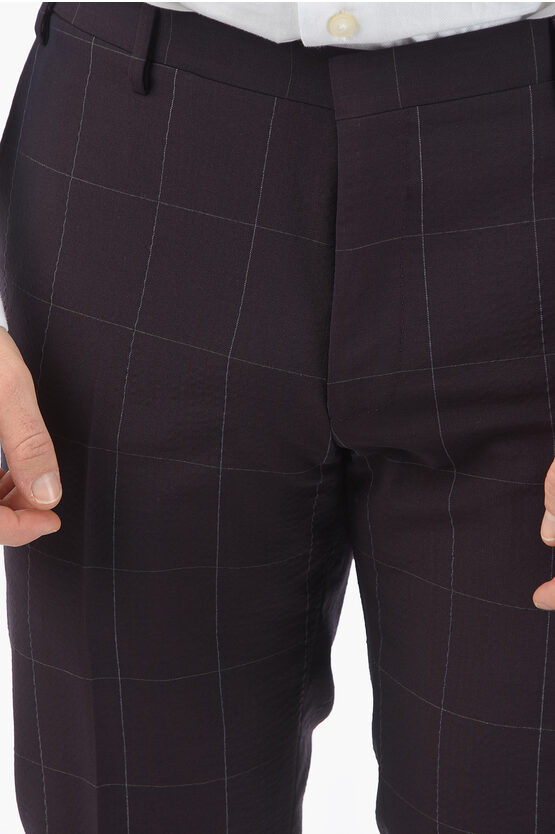 0060~windowpane check side vents 3-button blazer main image 0