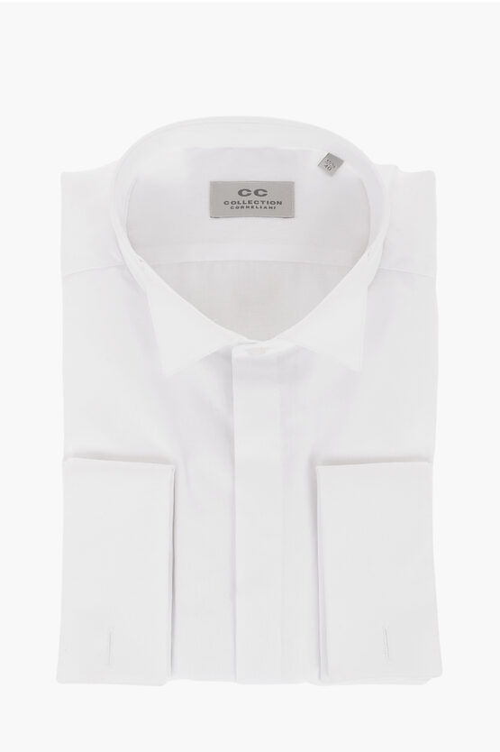 Corneliani Cc Collection Wing-tip Cotton Shirt In White